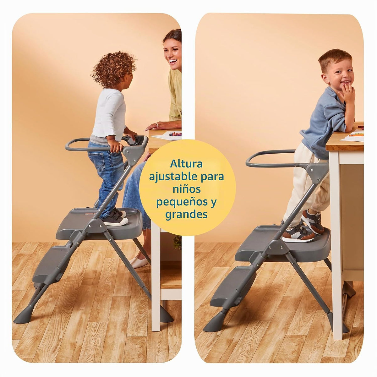 The First Years Torre y silla alta plegable para niños pequeños, si...