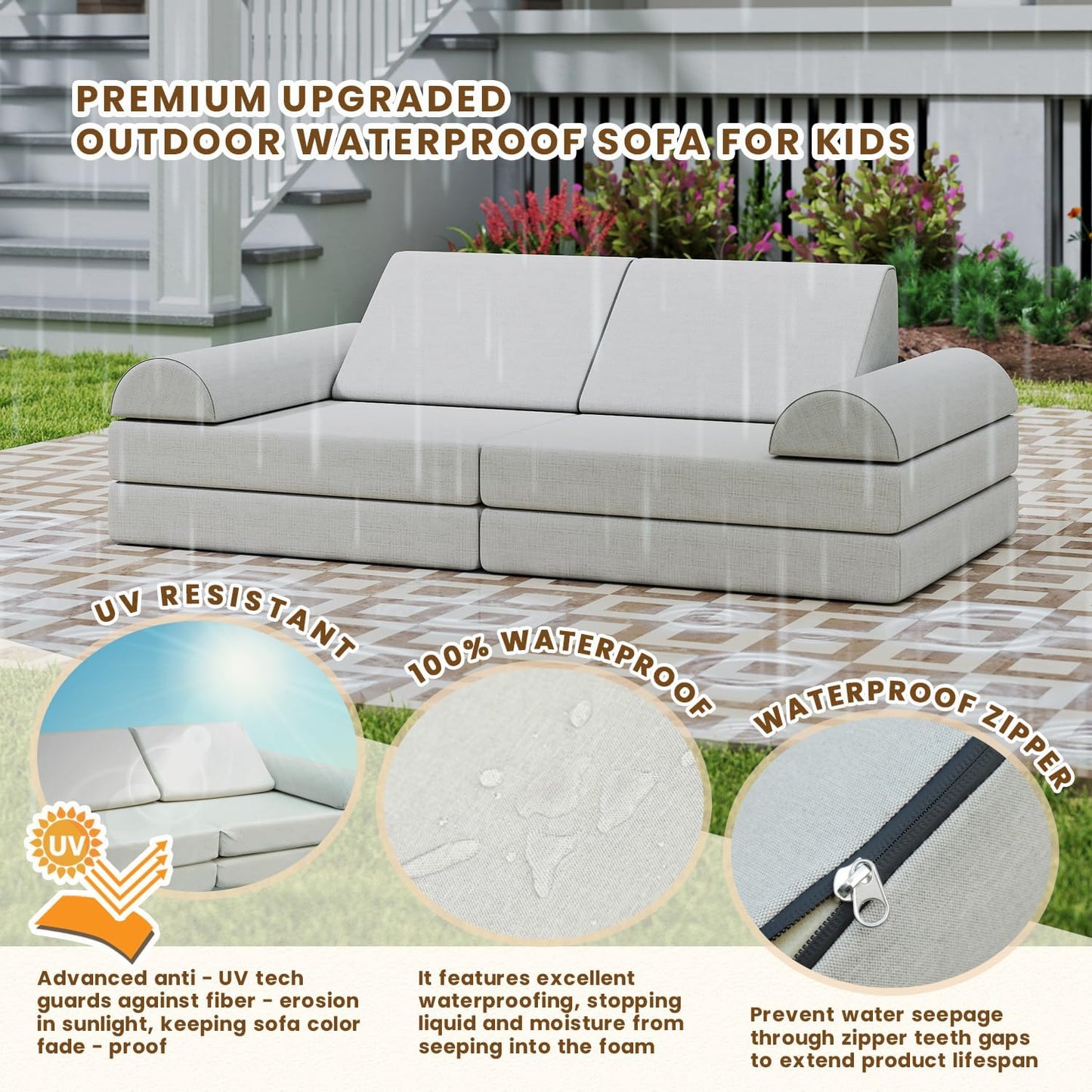 Jela Sofá para Niños, Sofá Modular para Niños Resistente al Agua pa...