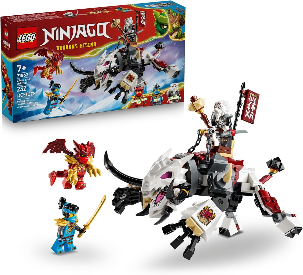 LEGO NINJAGO Zilvar y Grimtak la Bestia Dragón 71863 | Juguetes de...