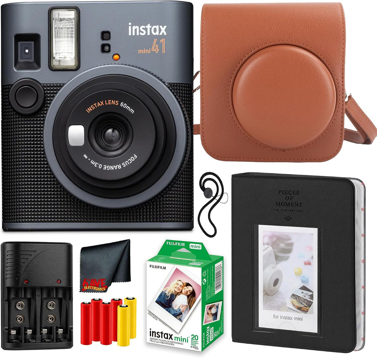 FUJIFILM INSTAX Mini 41 - Estuche para cámara instantánea de 20 hoj...