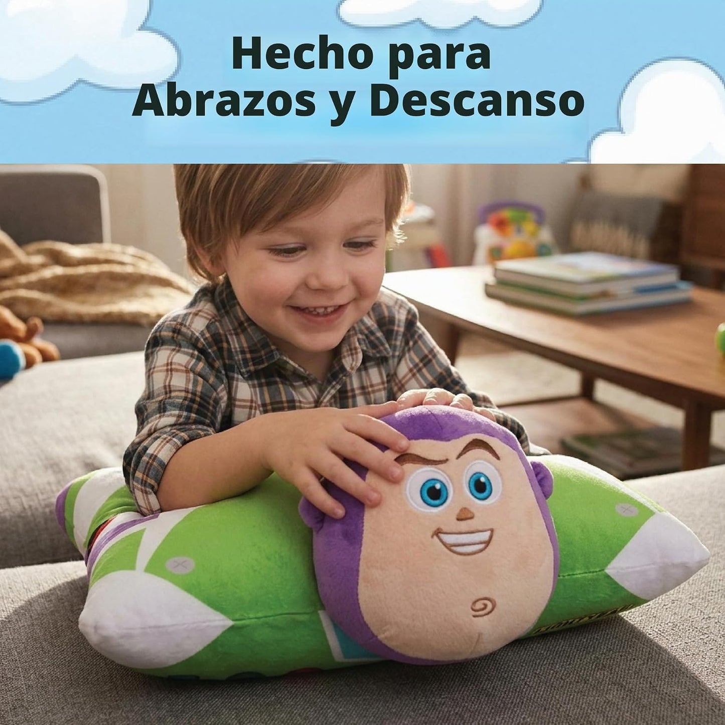 Pillow Pets Disney Pixar Buzz Lightyear - Almohada plegable de pelu...