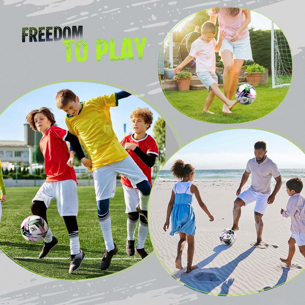 Innotoys Balón de fútbol tamaño 5, tamaño 4, tamaño 3, desinflado,...