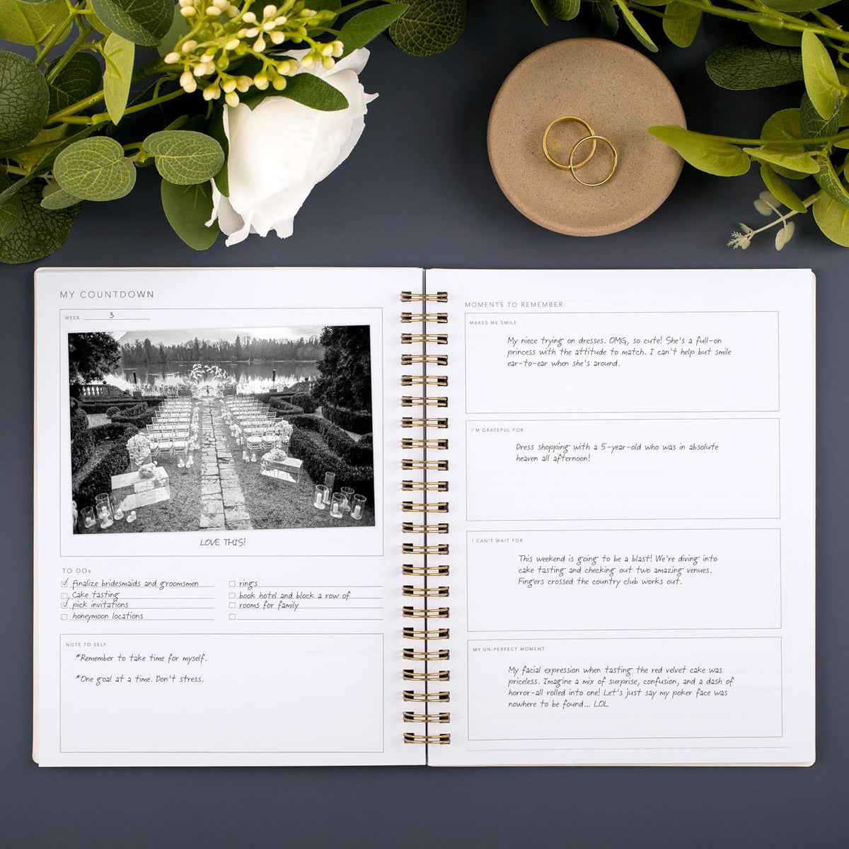 Mead Moments - Agenda de boda y diario de matrimonio, 6 x 8 pulgada...