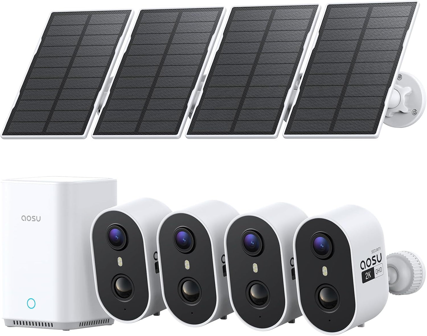 aosu Cámaras de seguridad solares inalámbricas para exteriores, sis...