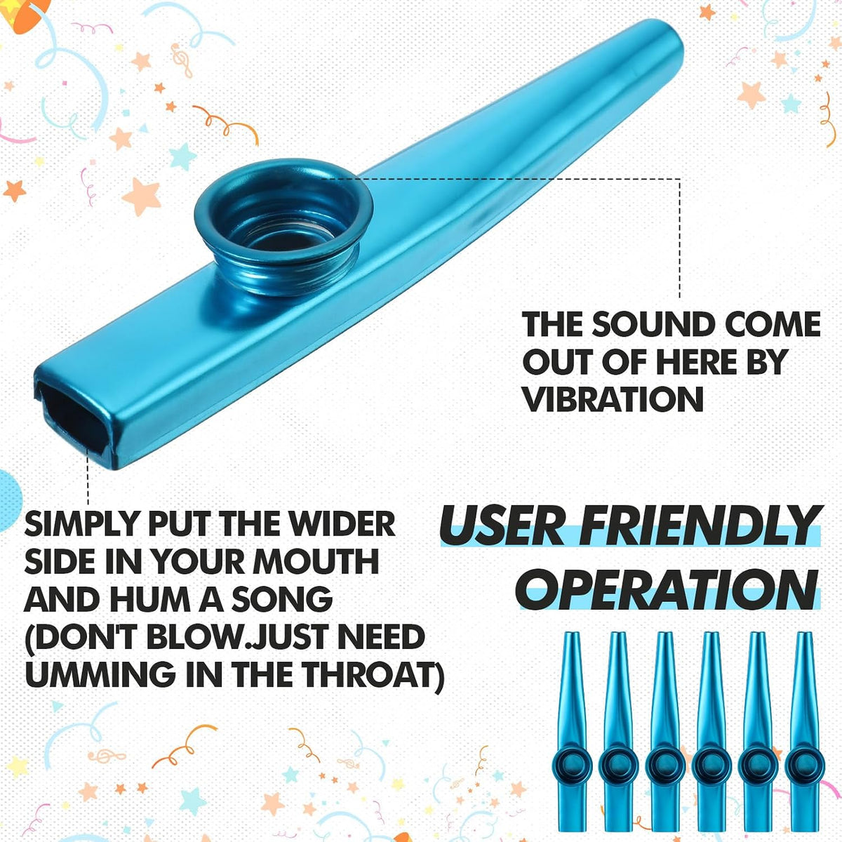 20 piezas de instrumentos musicales Kazoos de metal Kazoos de flaut...