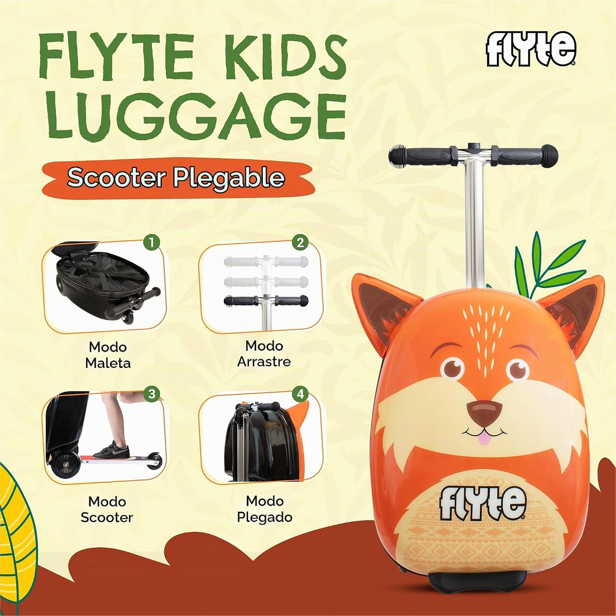 Flyte Maleta Scooter - 2 en 1, Maleta de 18 pulgadas para Montar pa...
