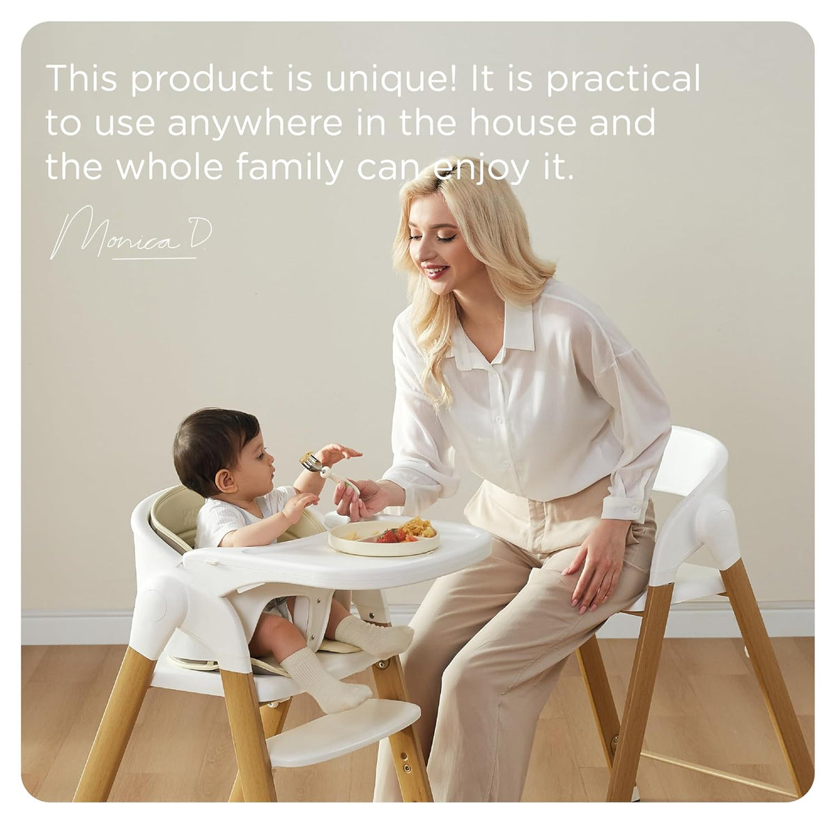 KUB Silla Alta para Bebés y Niños Ajustable Plegable Convertible co...