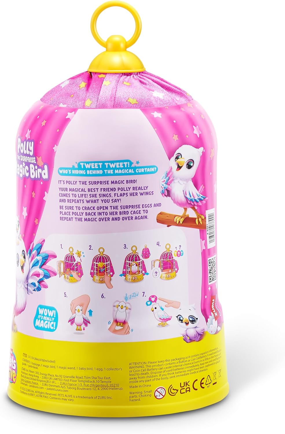 Pets Alive Polly El Pájaro Mágico de ZURU, Mascota Juguetónica Robo...
