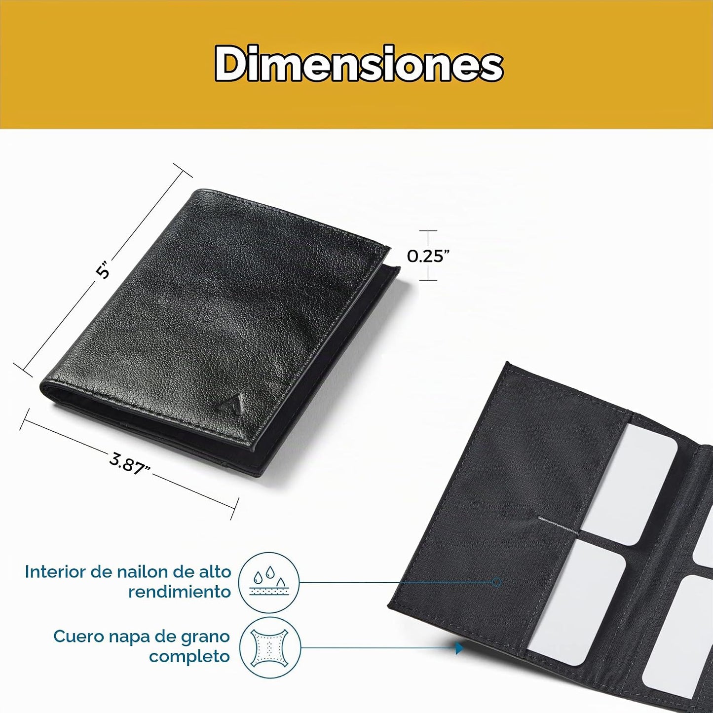 Allett Monedero 2.0, bloqueo RFID delgado (piel, negro ónix) | Cart...