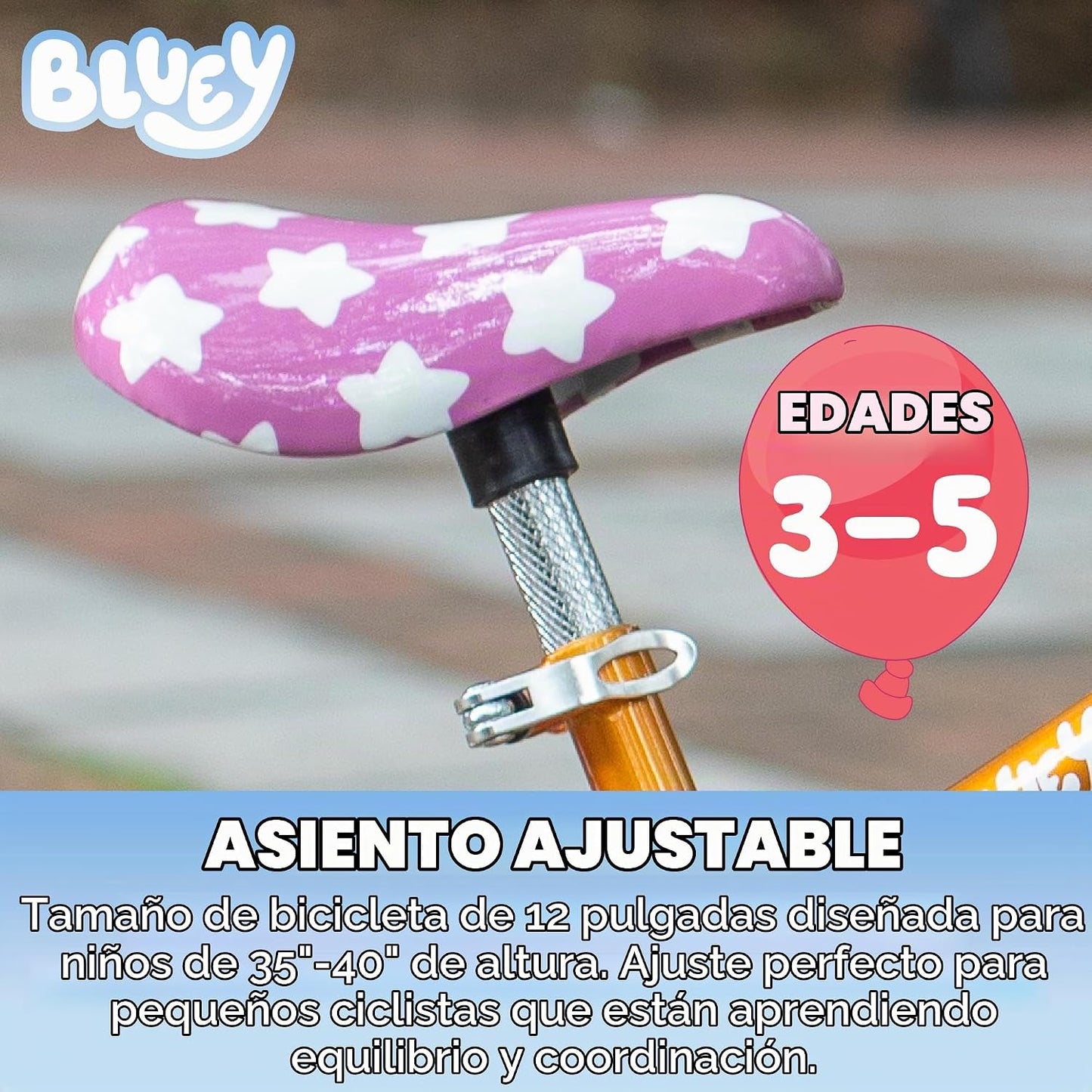 Bicicleta infantil de 12 pulgadas Bluey de Dynacraft para niños y n...