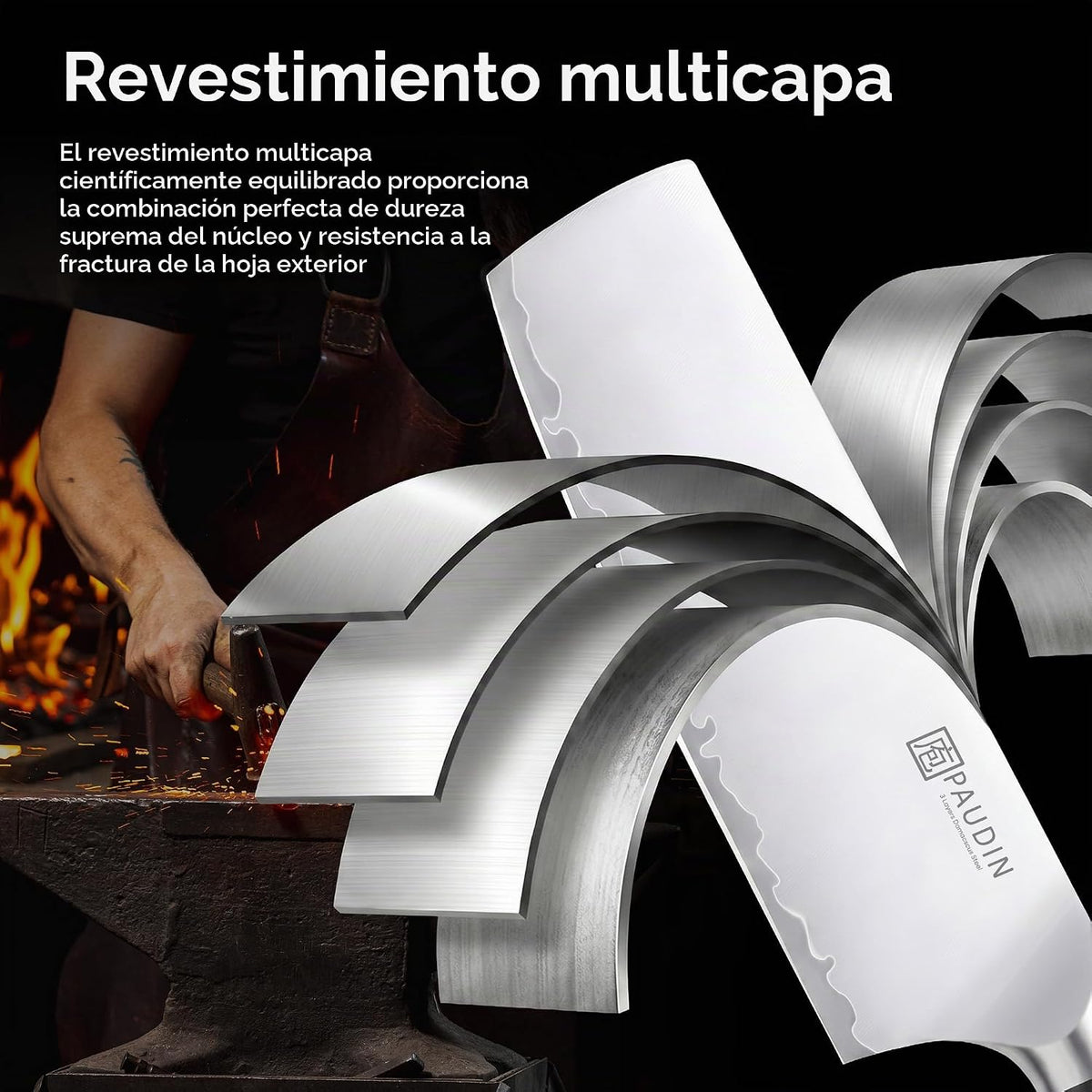 PAUDIN - Cuchillo Nakiri de 7 pulgadas, cuchillo de cocina de acero...