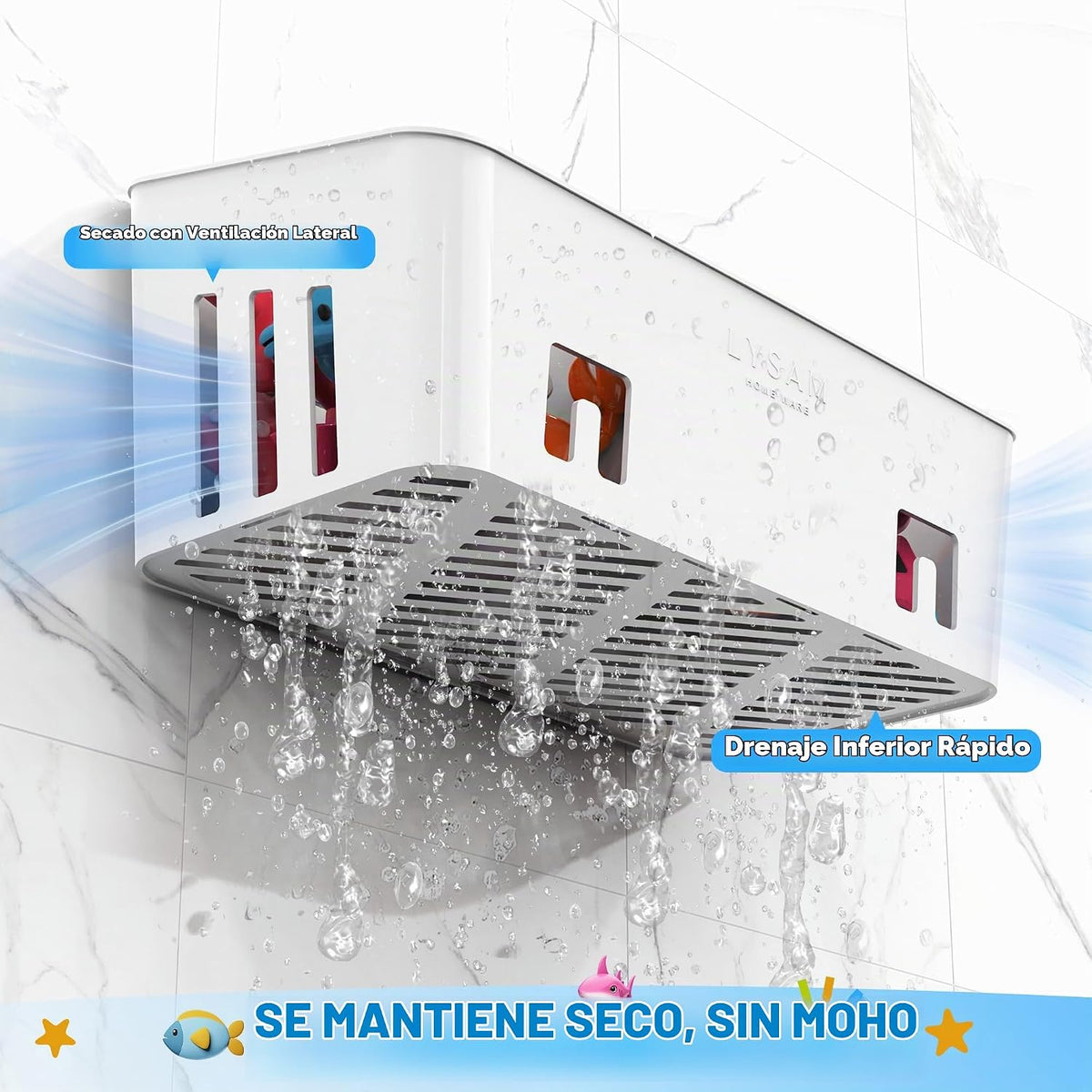 Almacenamiento de juguetes de baño, 2 paquetes, soporte grande para...