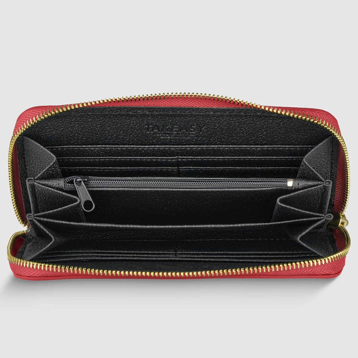 TAKEASY Cartera italiana de piel de becerro auténtica para mujer co...