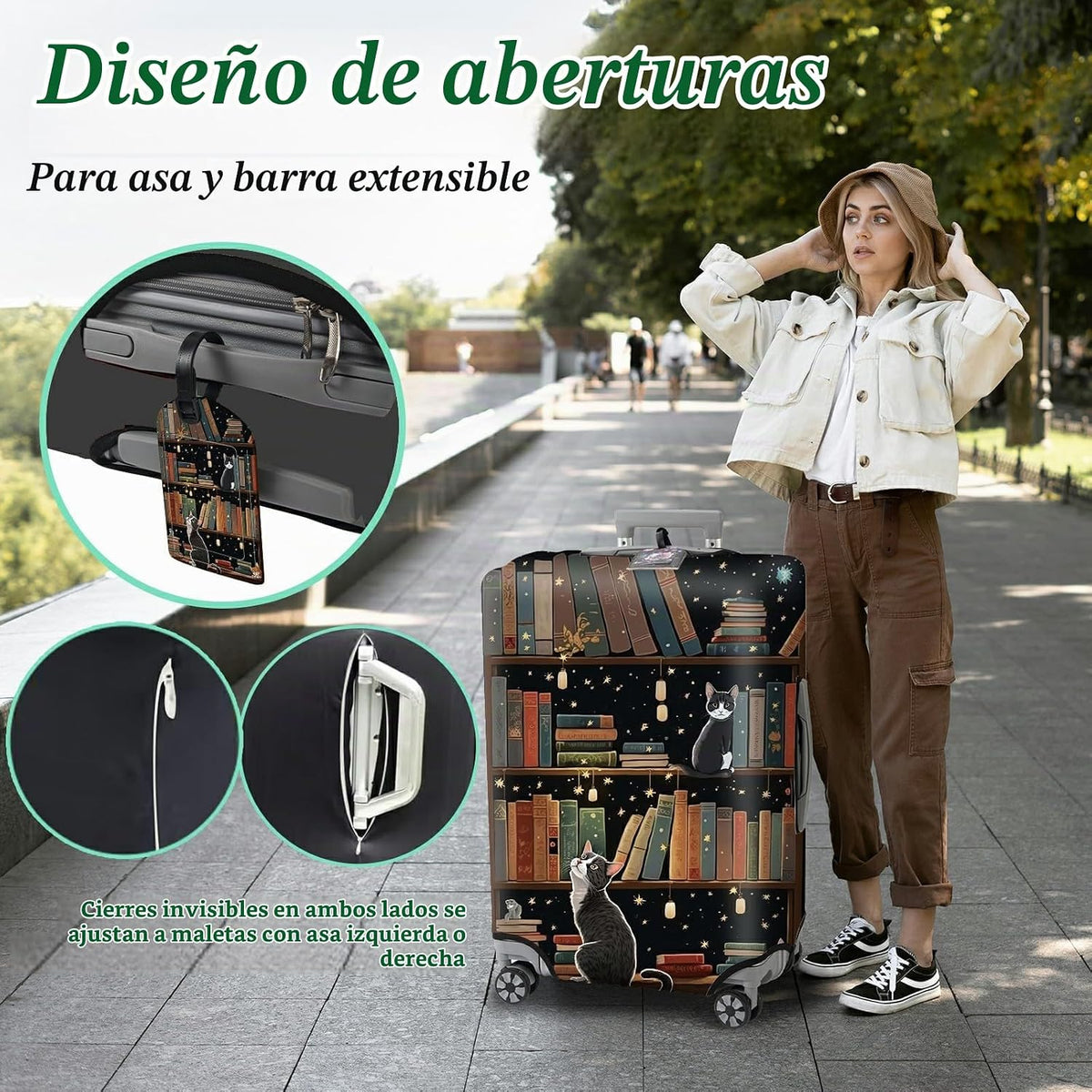 BWEGRHE Funda protectora de maleta más 1 etiqueta de equipaje adecu...