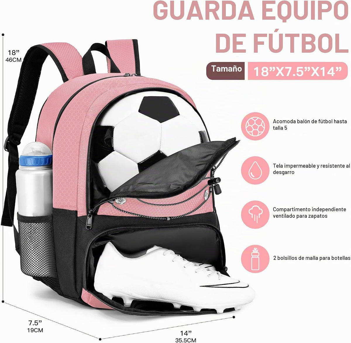 Hsmihair - Mochila de fútbol juvenil - Mochila para fútbol y balonc...