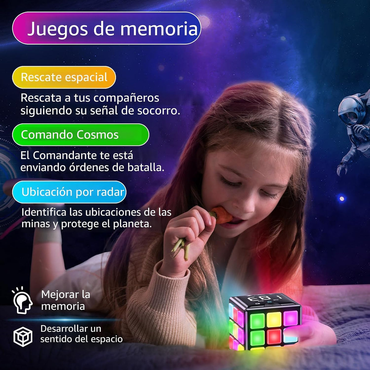 Niufunmal Cubo de rompecabezas recargable con juegos, 15 divertidos...