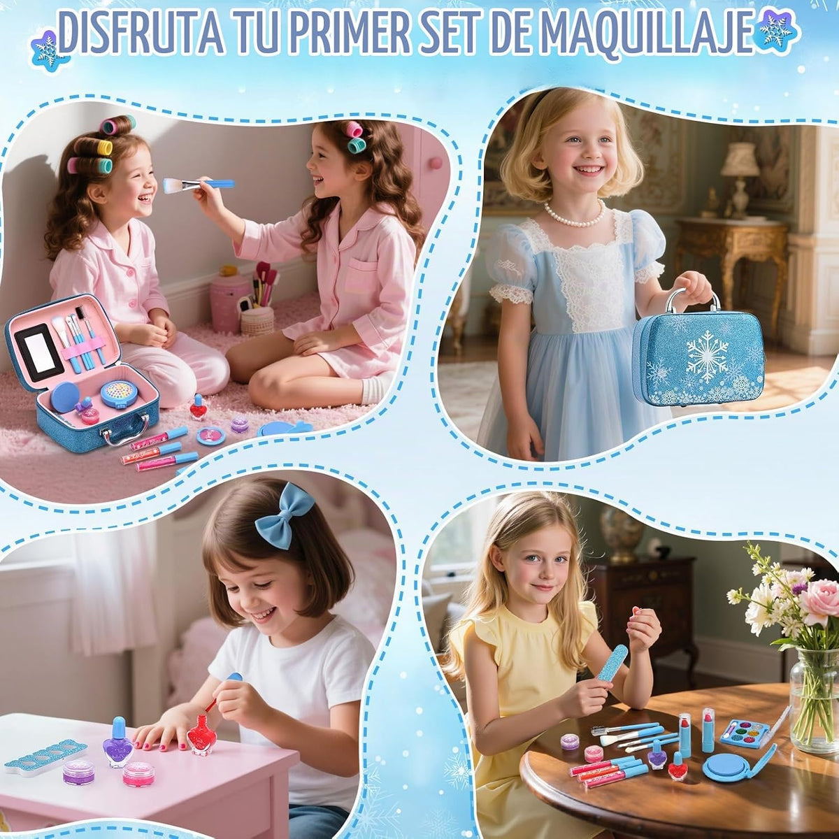 ACGASK Kit de Maquillaje Real Lavable para Niñas - Juego de Maquill...