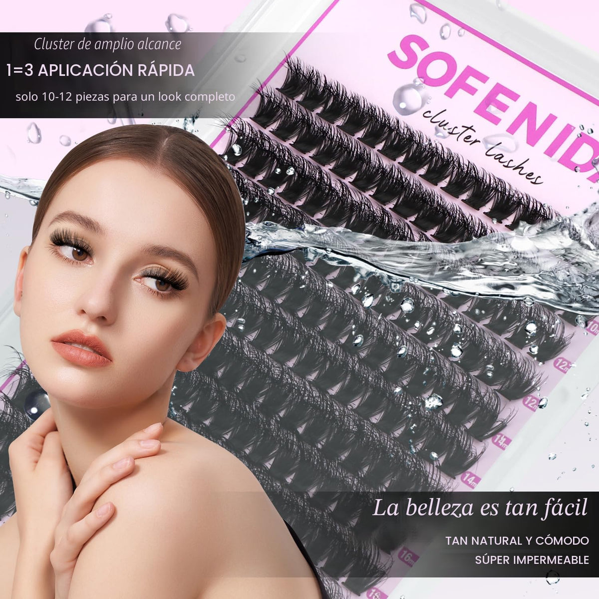 SOFENIDA Kit de racimos de pestañas 80D, kit de extensiones de pest...