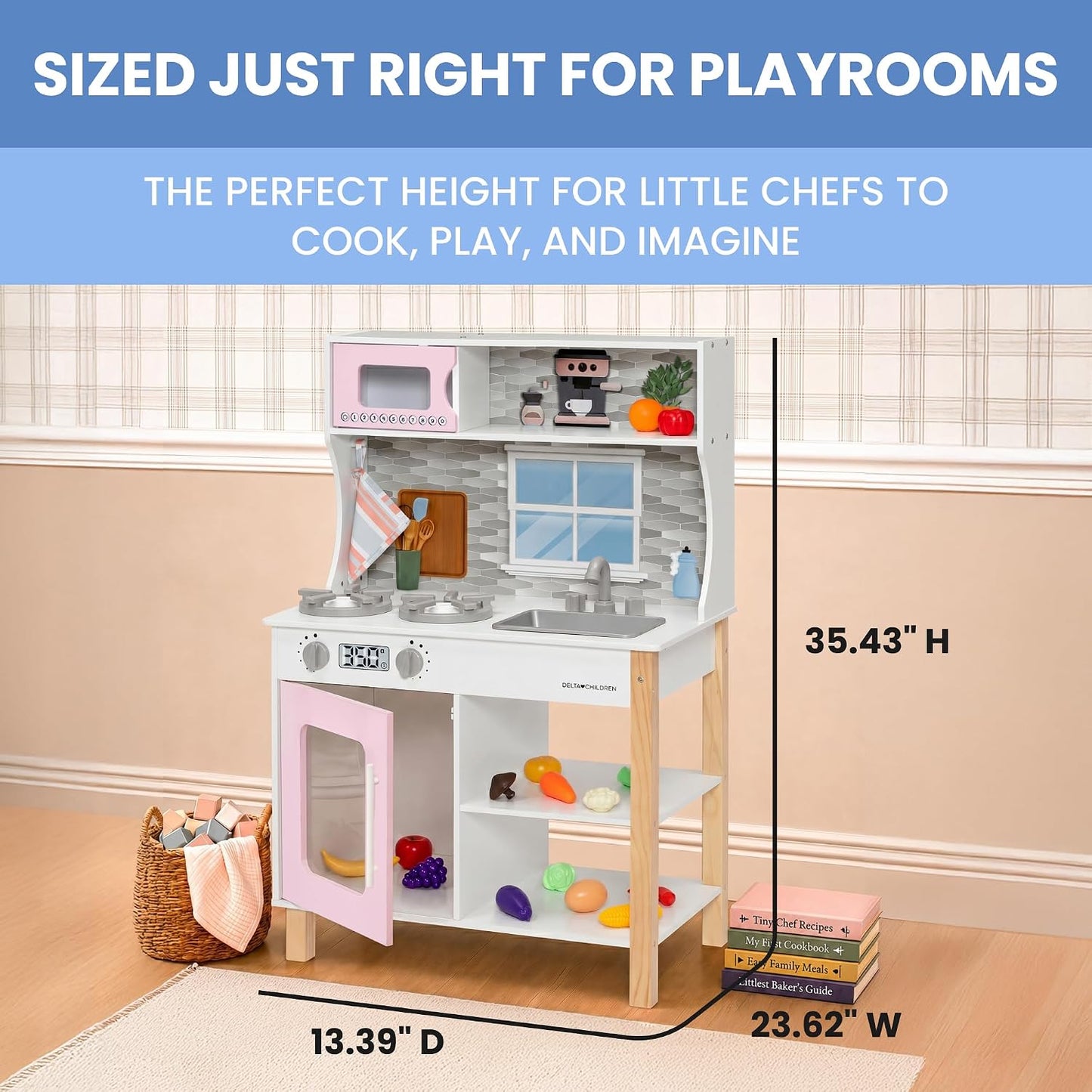 Delta Children Tiny Chef Play Kitchen - Juego de cocina de juguete...