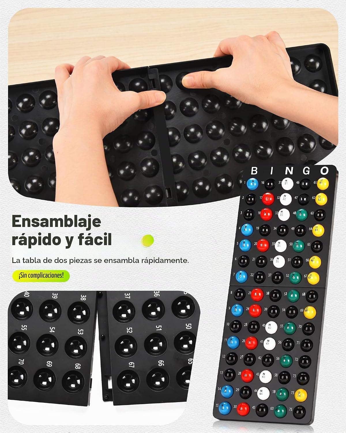 Juego de bingo de lujo grande de 12 pulgadas con jaula, tablero, bo...