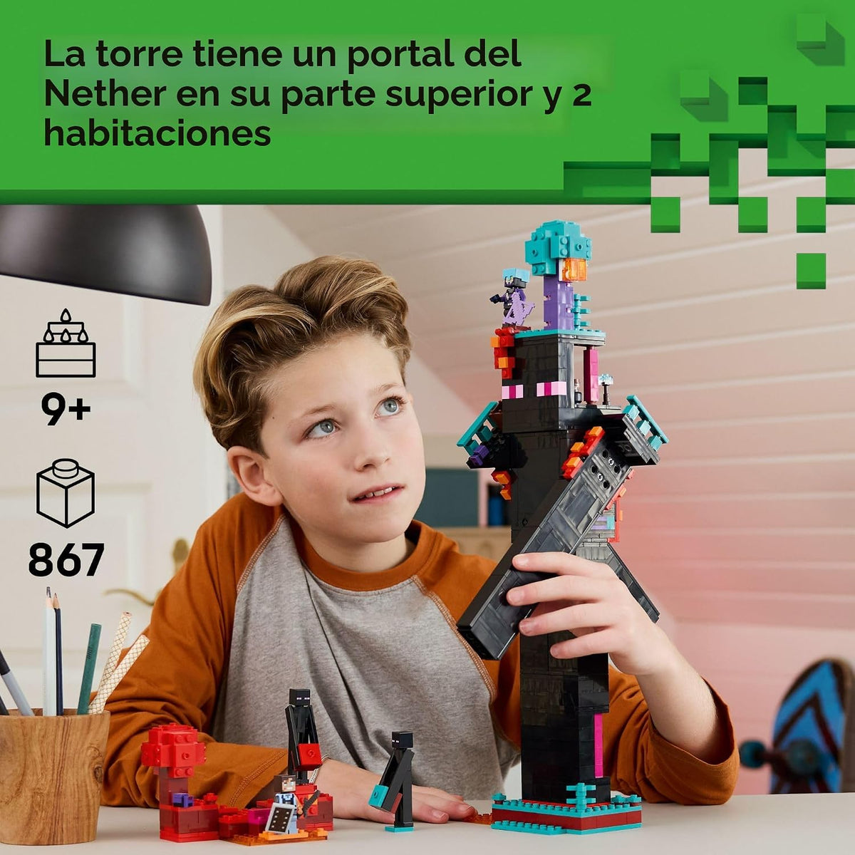 LEGO Minecraft The Enderman Tower - Juguete de construcción para ni...