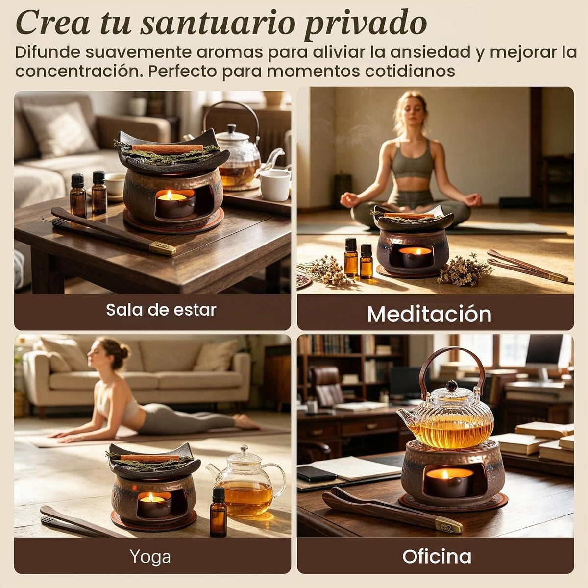 Kit de quemador de hierbas Zen, juego de quemador de aromaterapia d...