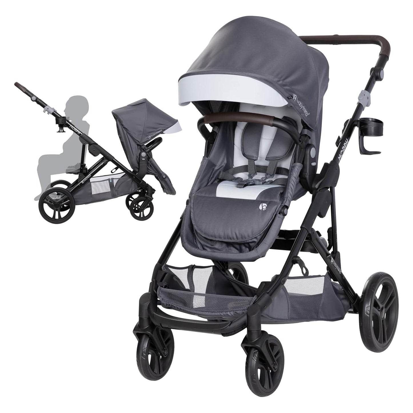 Baby Trend Morph Cochecito Modular de Individual a Doble, Gris Dash
