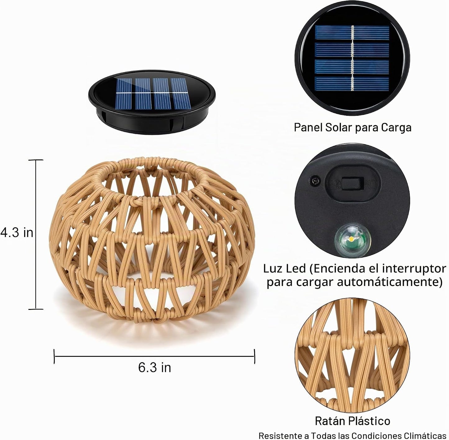 Paquete de 2 faroles solares impermeables para exteriores, faroles...