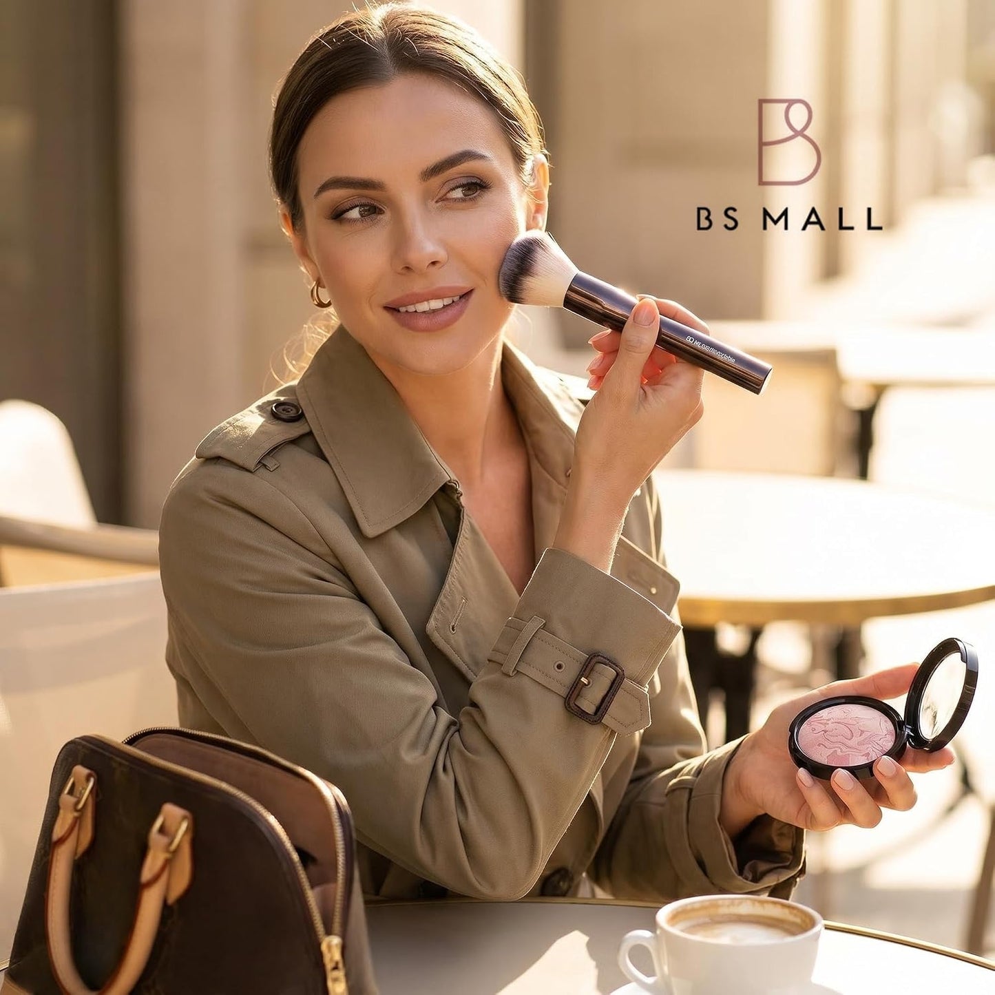 BS-MALL Brocha de maquillaje profesional con estuche de viaje, incl...