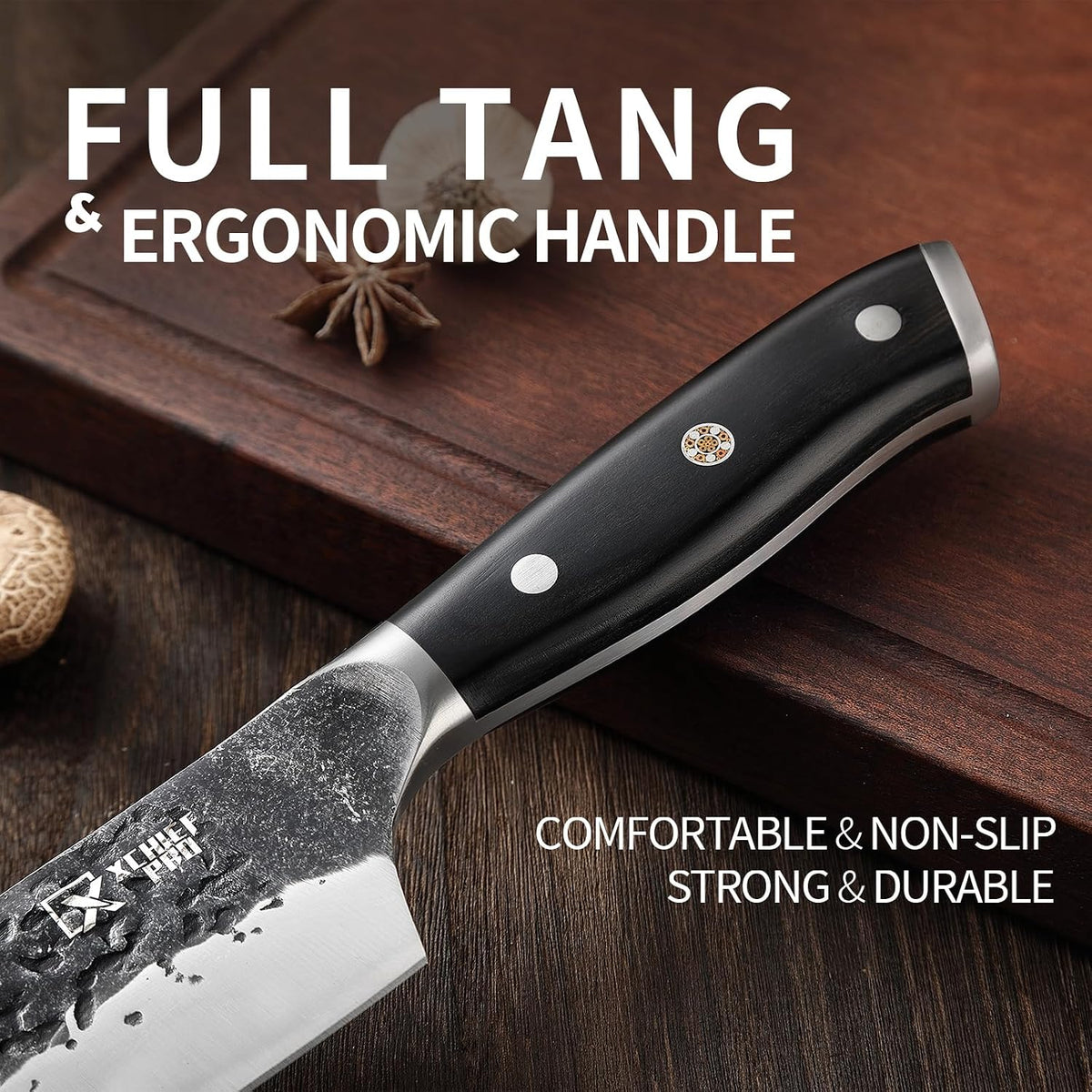 XCHIEF PRO Juego de cuchillos de chef, cuchillo de carnicero para d...