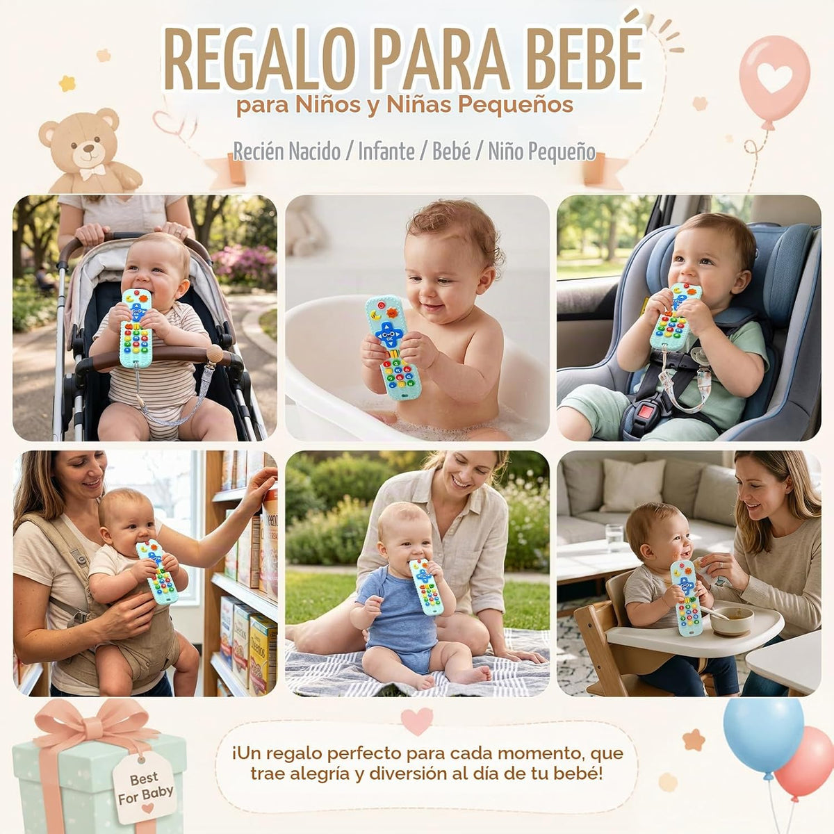 Juguetes de dentición para bebés de silicona para bebés de más de 3...