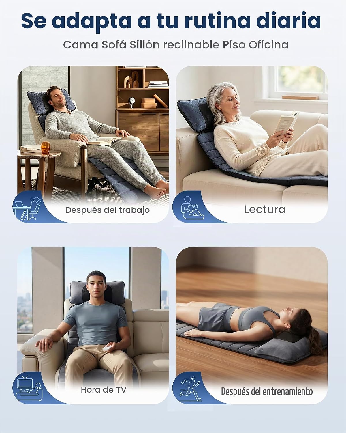 COMFIER Alfombrilla de masaje de cuerpo completo con almohada de cu...