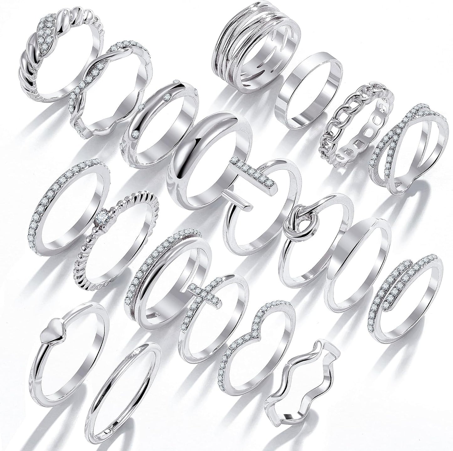 KISS WIFE Anillos apilables de oro para mujer, delicado juego de an...