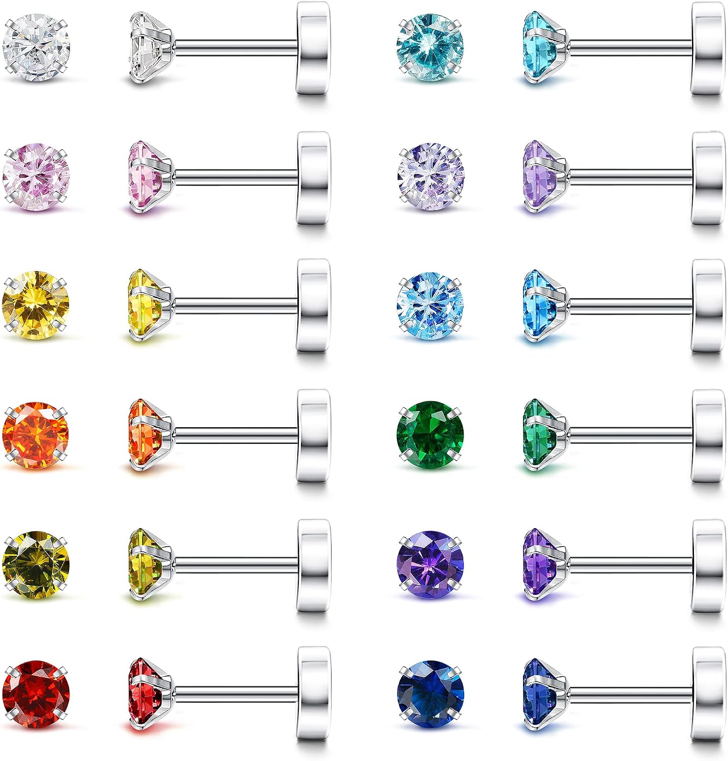 Fansilver Pendientes hipoalergénicos de 0.71 oz con parte trasera p...