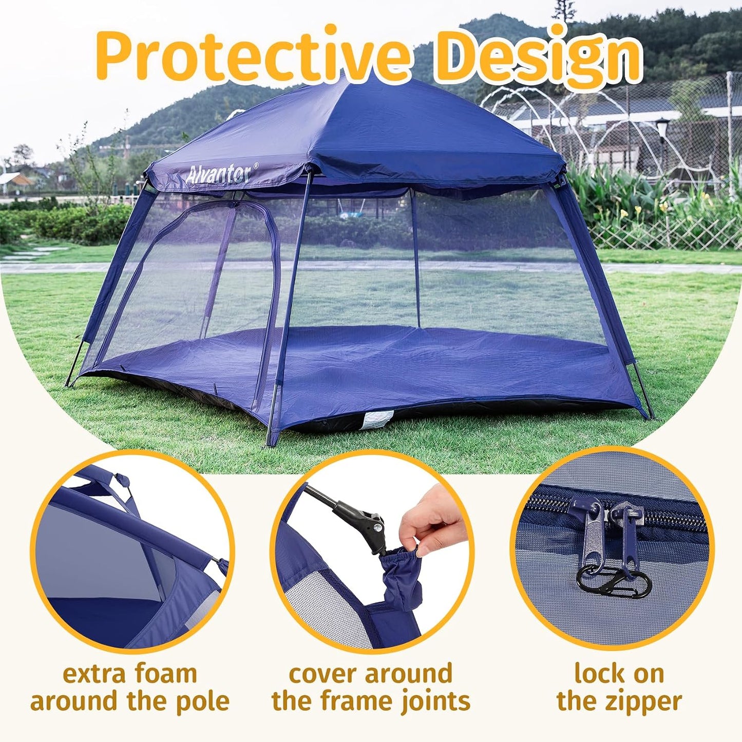 Alvantor® Corralito Pop Up de 84 x 84 x 44 pulgadas portátil para b...