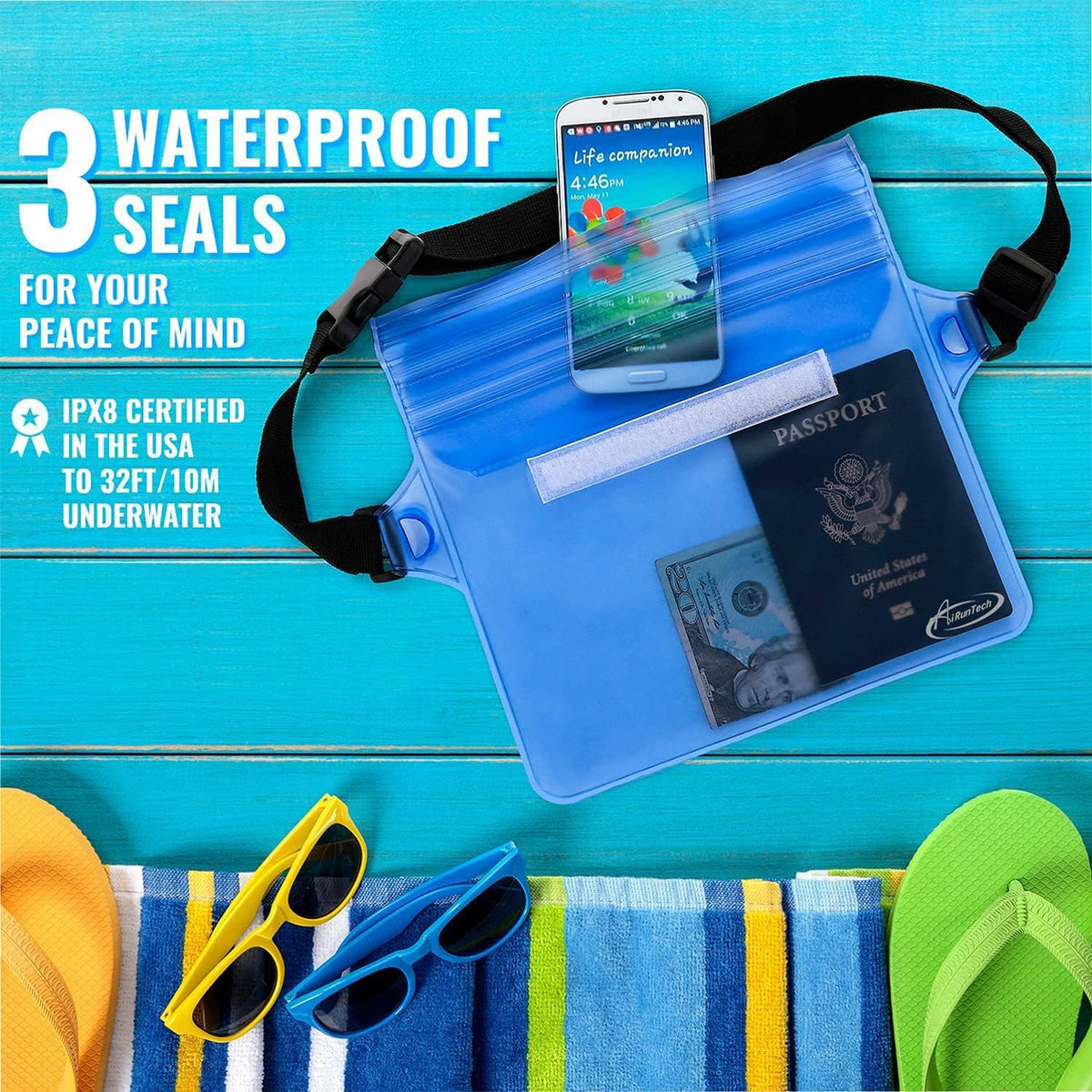 AiRunTech Bolsa impermeable con correa para la cintura (paquete de...