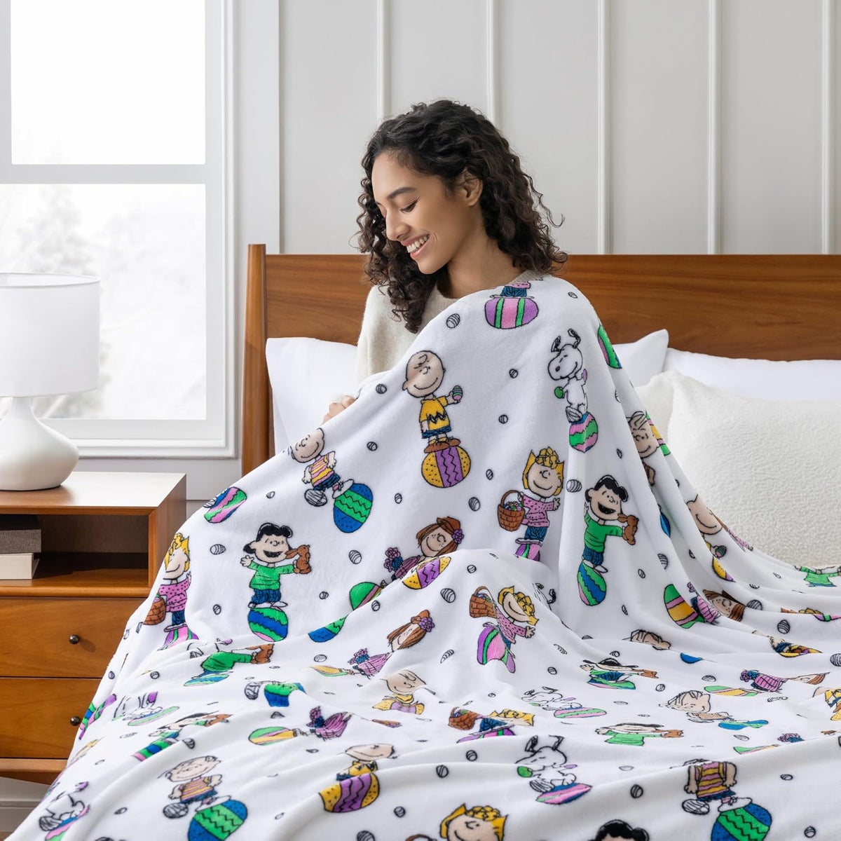 Berkshire Peanuts® VelvetLoft® - Manta de felpa de Snoopy con bonit...