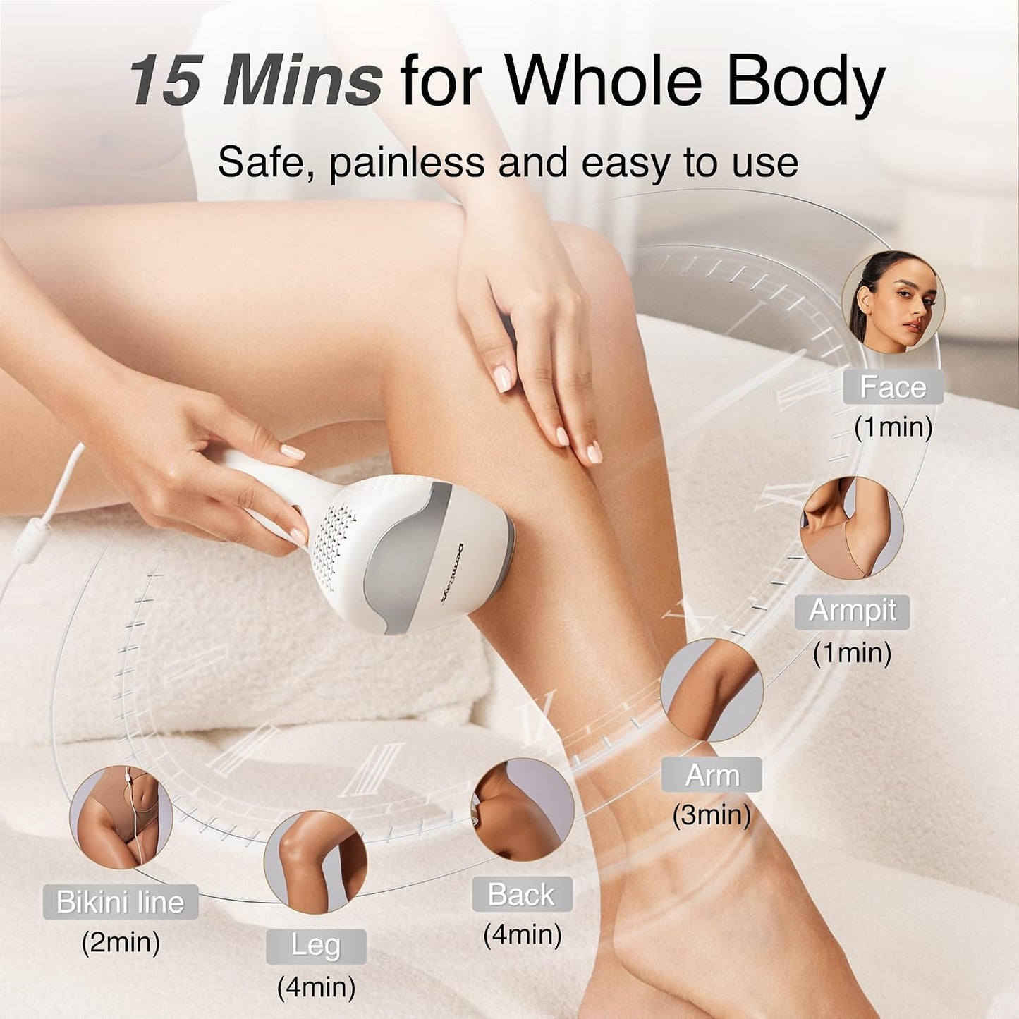 DermRays Láser de Diodo para Depilación para Hombres y Mujeres, V8S...
