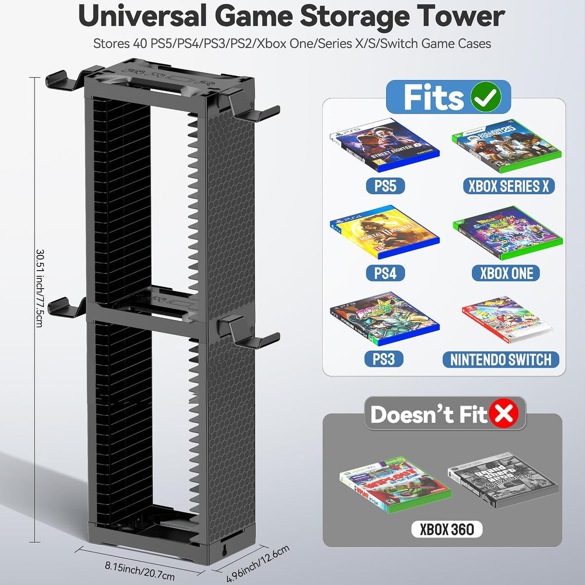 Kytok Torre Soporte de Almacenamiento Universal para Discos de Vide...