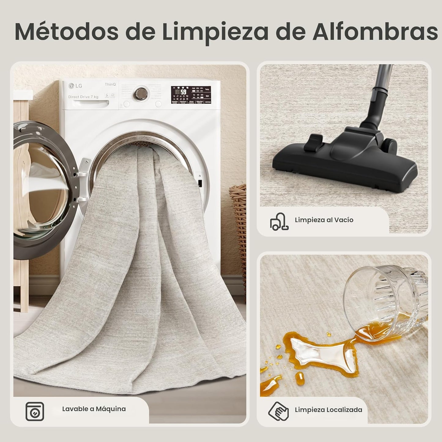 Valenrug Tapete lavable a máquina de 5 x 7 pies, resistente a las m...
