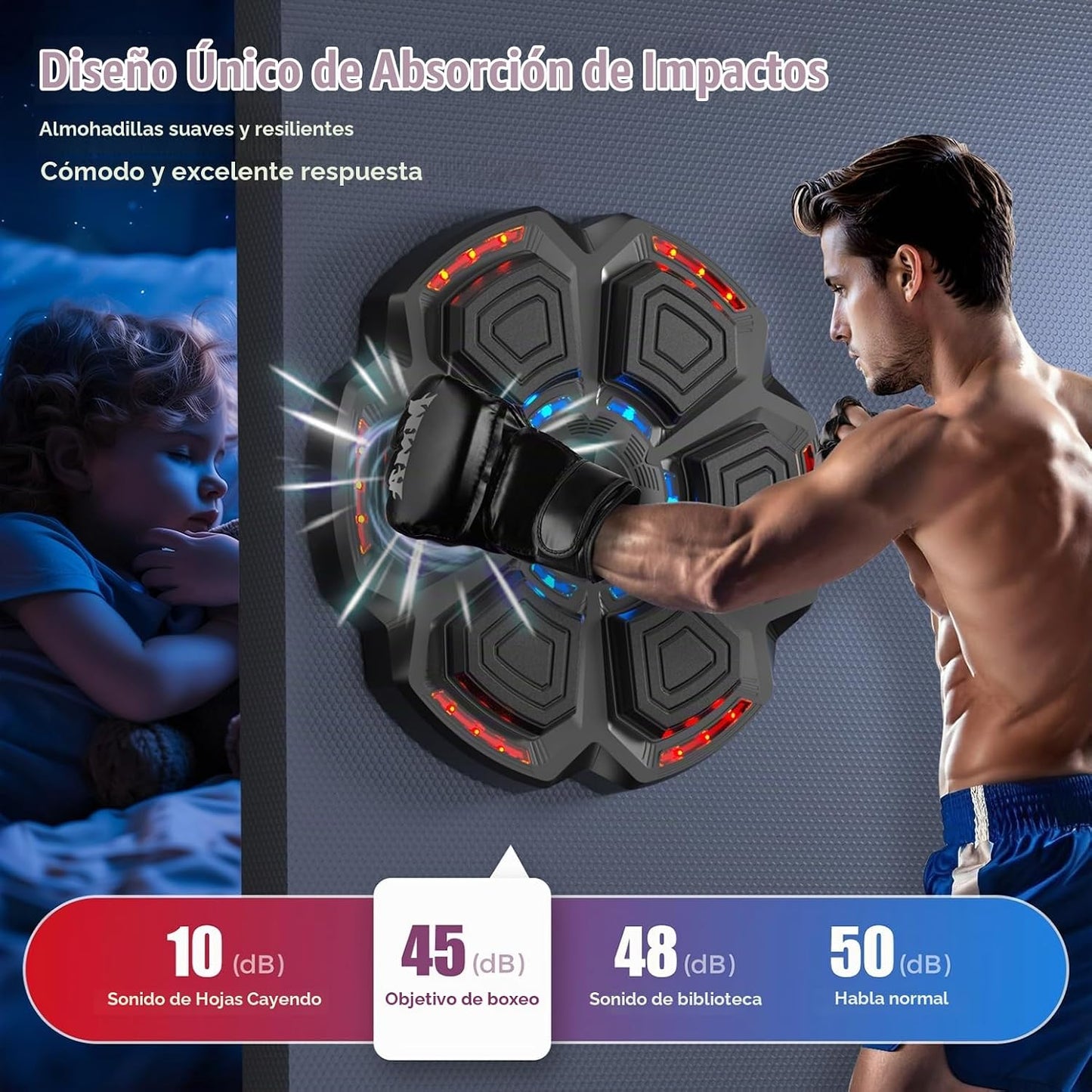 LOLBOX Máquina de boxeo musical para adultos y niños, máquina de en...