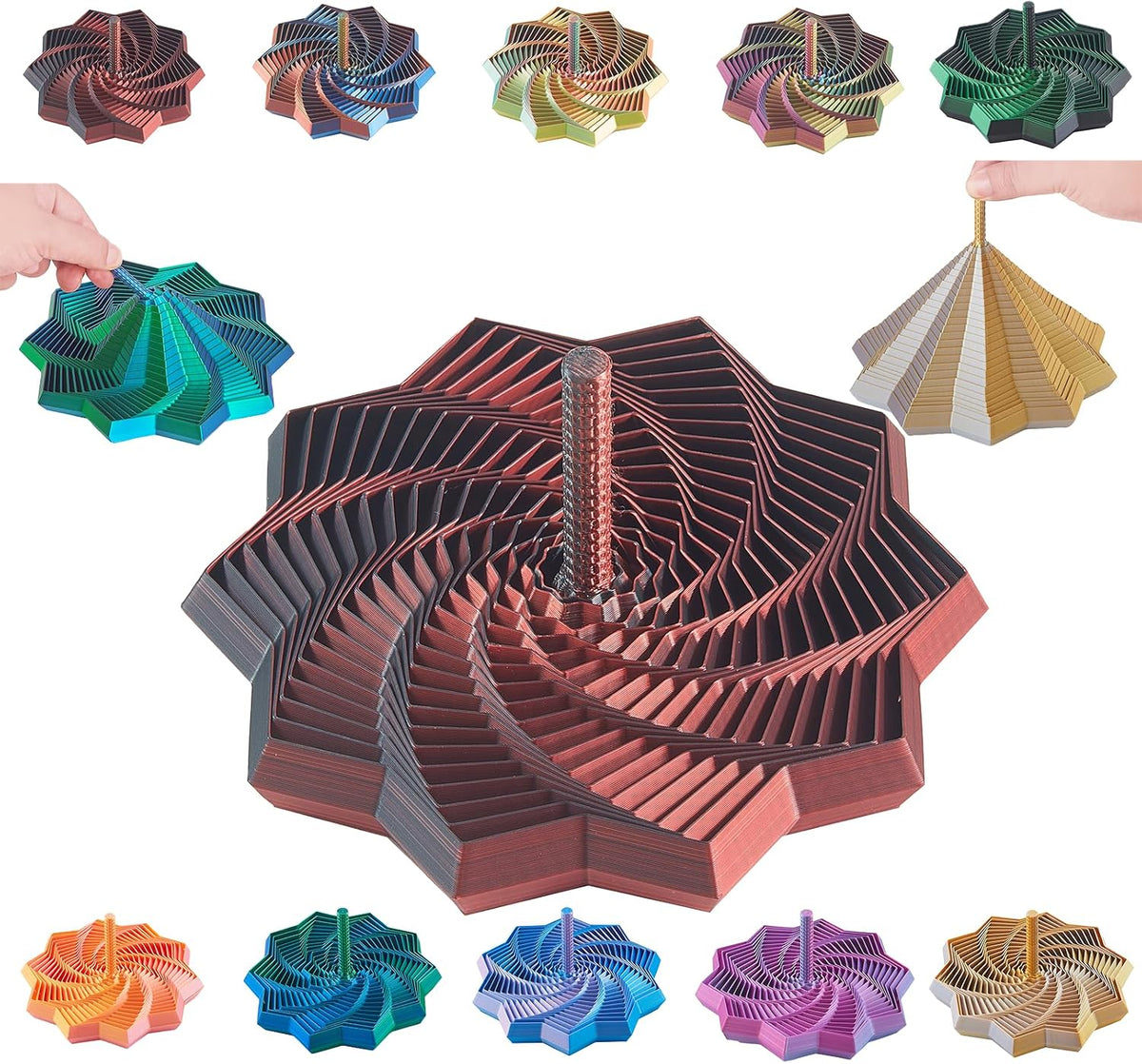 Estrella sensorial antiestrés expandida 3D con asa, alivio del estr...
