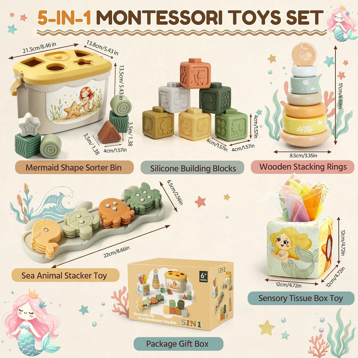 FEBALHS Juguetes para bebés de 6 a 12 meses, juguetes Montessori pa...