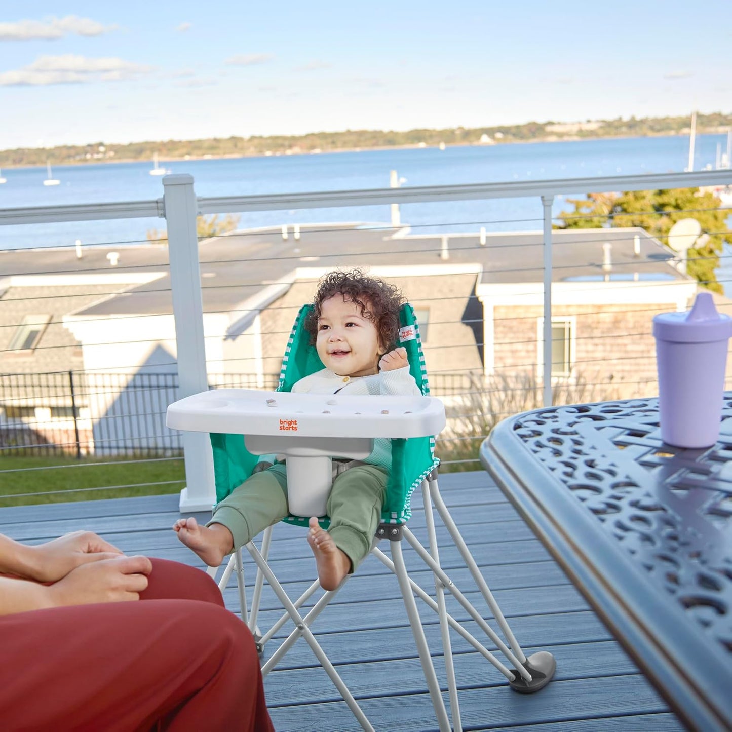 Bright Starts Pop 'N Dine - Silla alta portátil, para interiore...