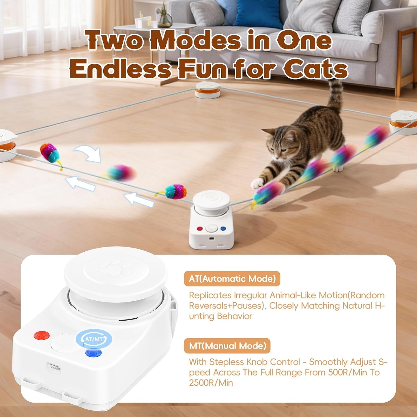 Juguete interactivo para gatos de interior \u2013 Juguete de movimi...