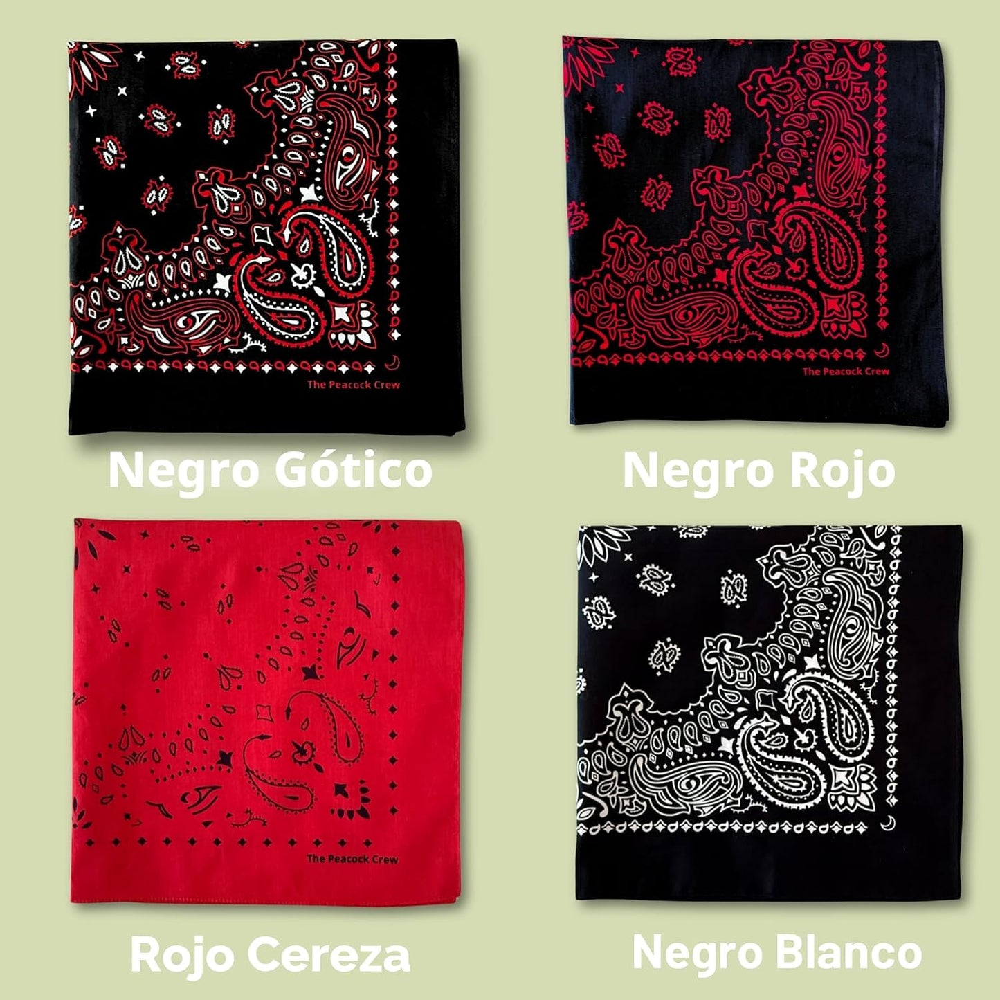 El Peacock Crew Paquete Premium de Bandanas de Algodón Suave para D...