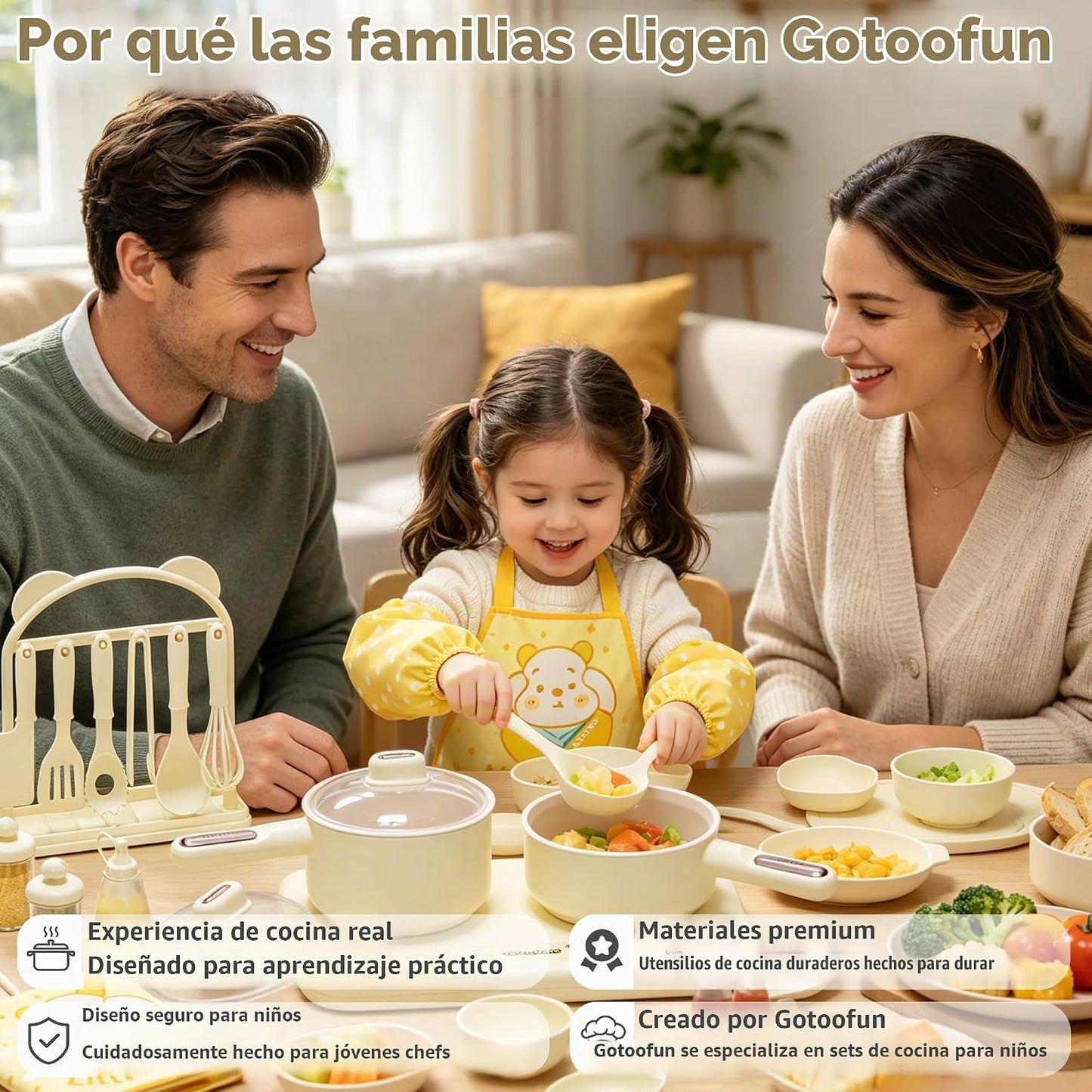 Gotoofun Juegos de cocina para niños, juego de cocina real de doble...