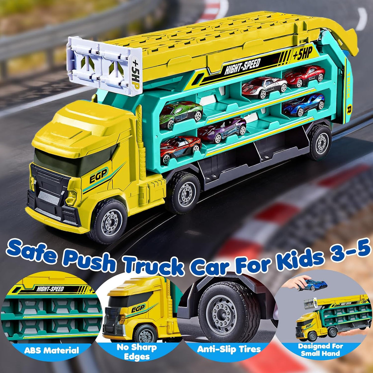 Juguetes de Camión con Pista de Carreras para Niños de 3, 4, 5, 6 A...