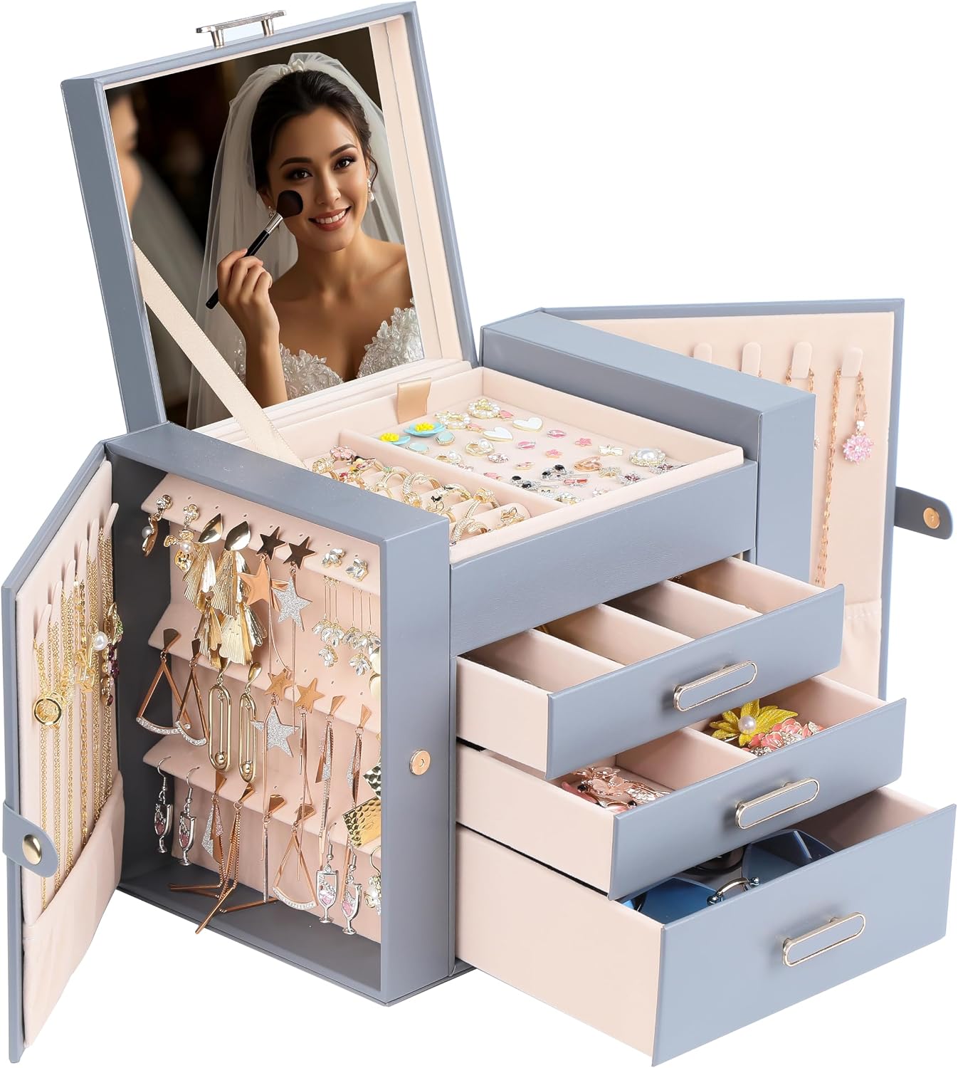 ASINGYER - Cajas de joyería para mujeres, organizador de joyería de...