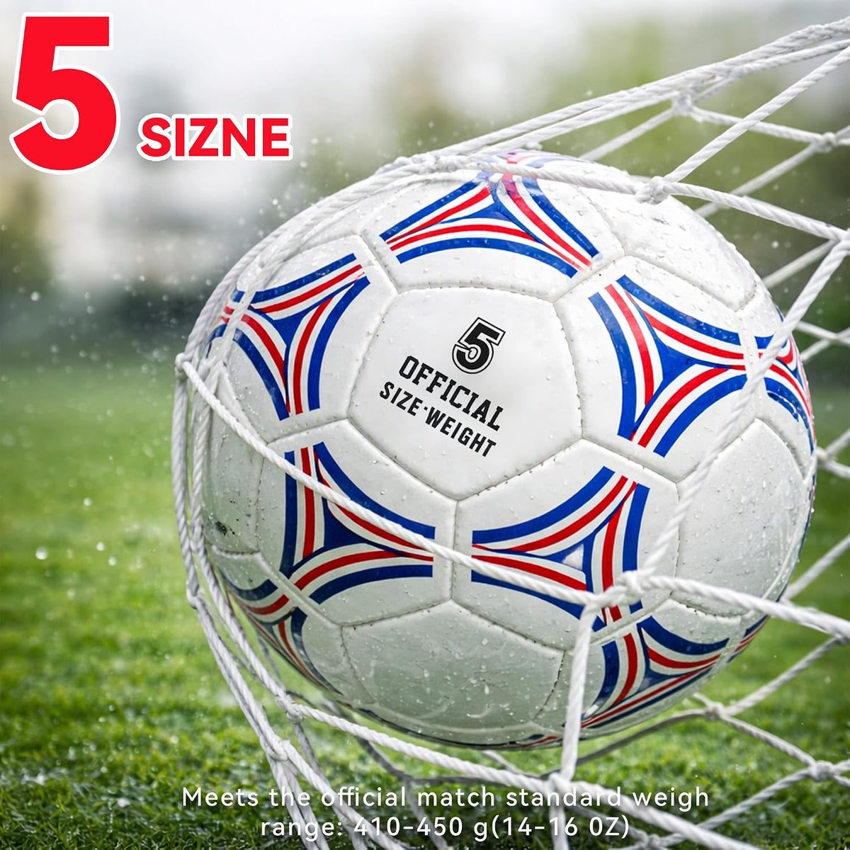 FATEUAER Paquete de 2 pelotas de fútbol tamaño 5, juego de pelota d...